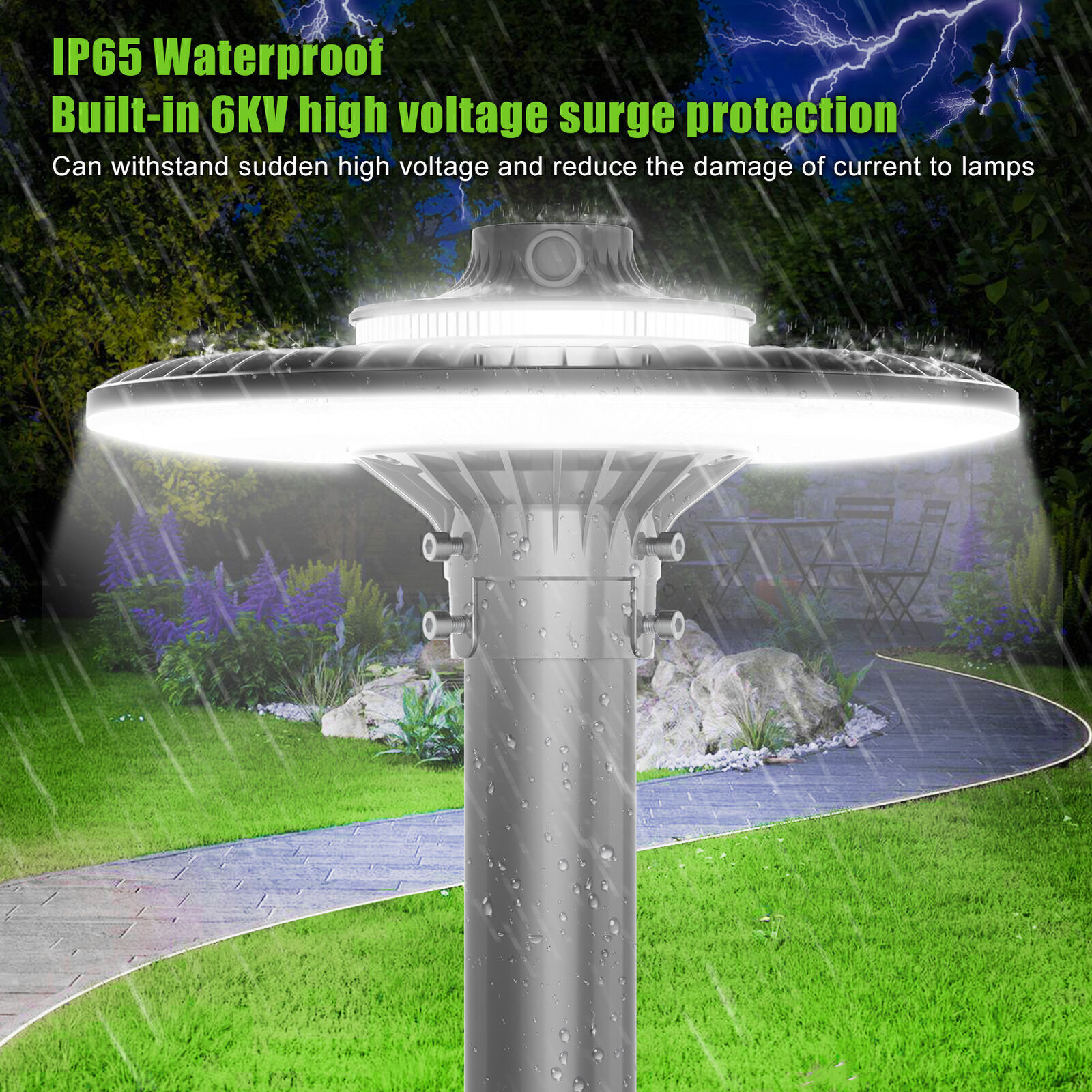 LED Post Top Area Light 80W/100W/120W/150W/200W Outdoor Parking Lot Street Lamp