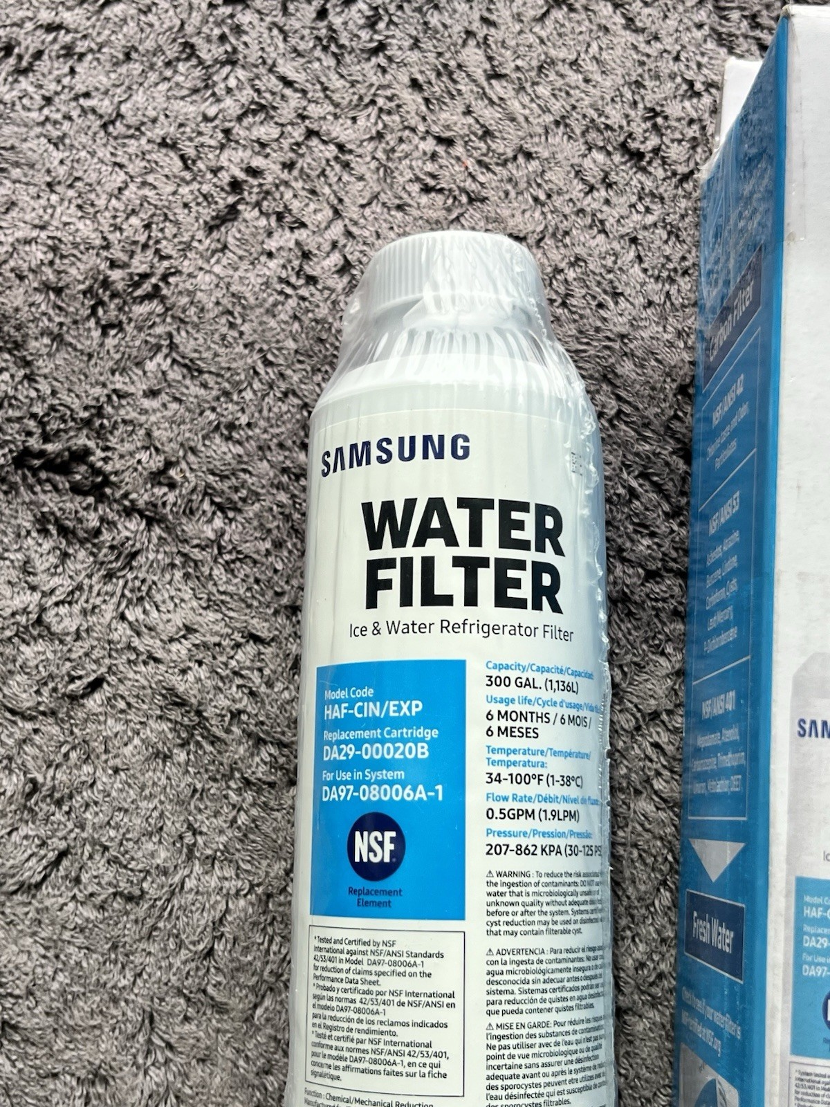 Samsung DA29-00020B HAF-CIN/EXP Refrigerator Ice & Water Filter Genuine New