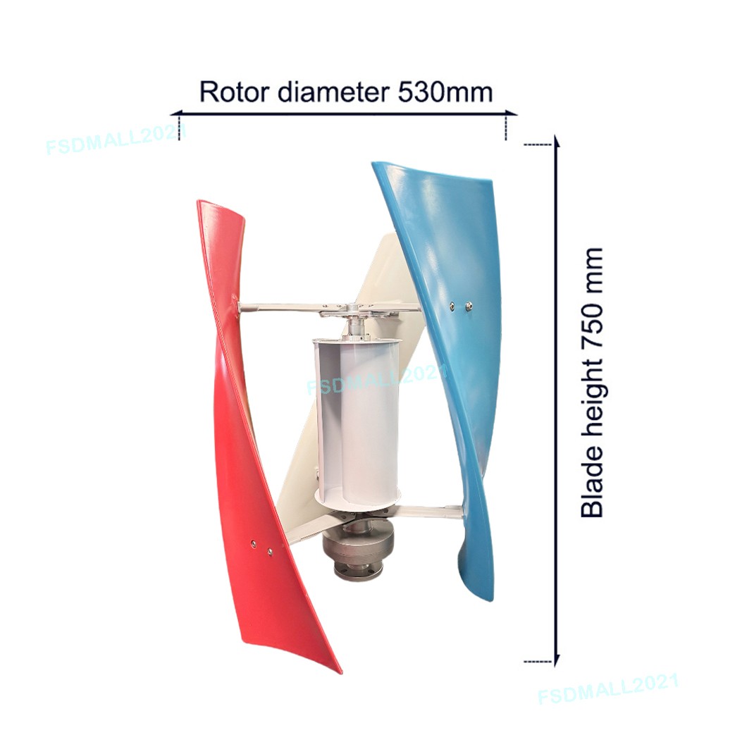 3000W Helix Wind Turbine Generator 12V/24V/48V MPPT Controller Windmill Power US