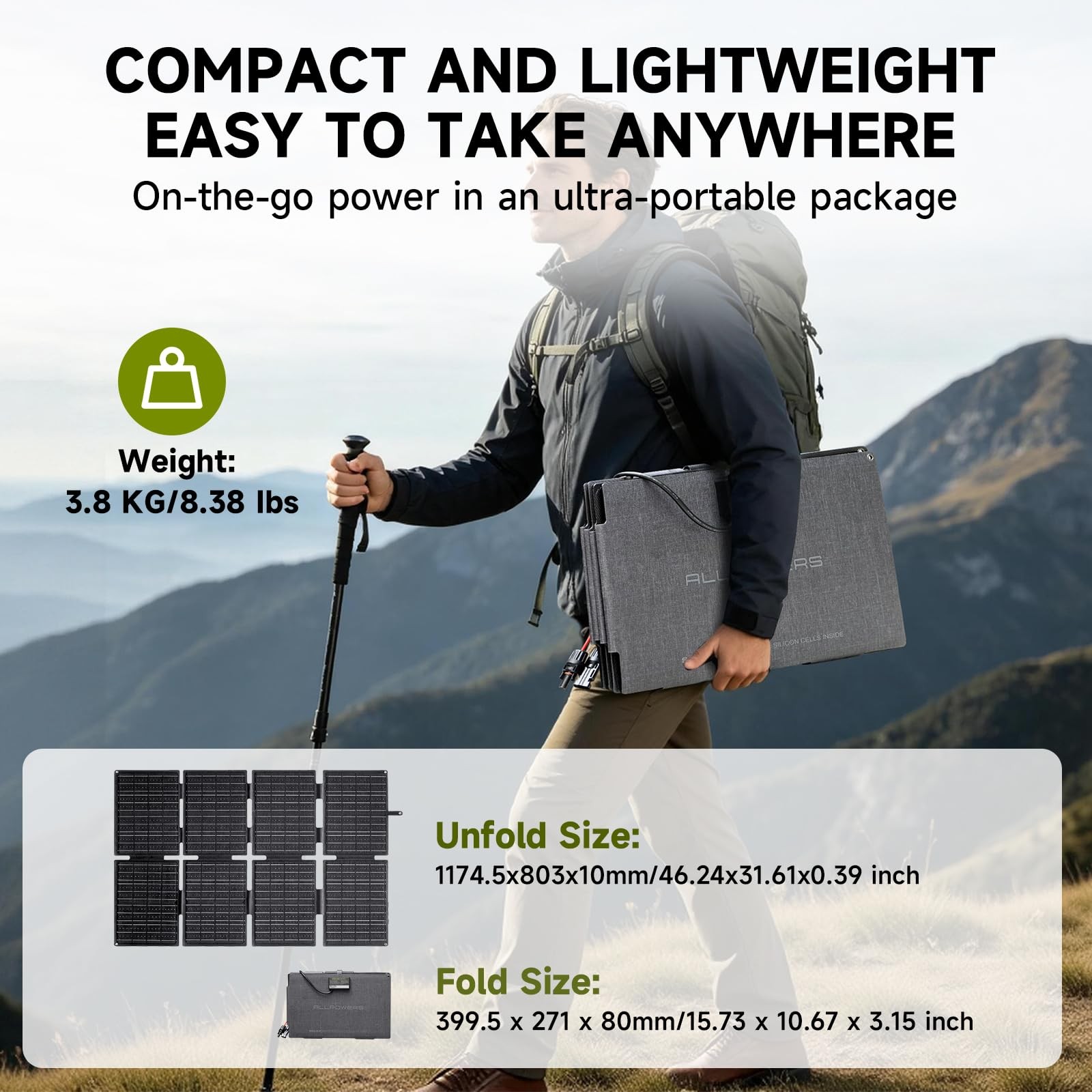 ALLPOWERS 1800W Portable Power Station Solar Generator AC UPS + 160W Solar Panel