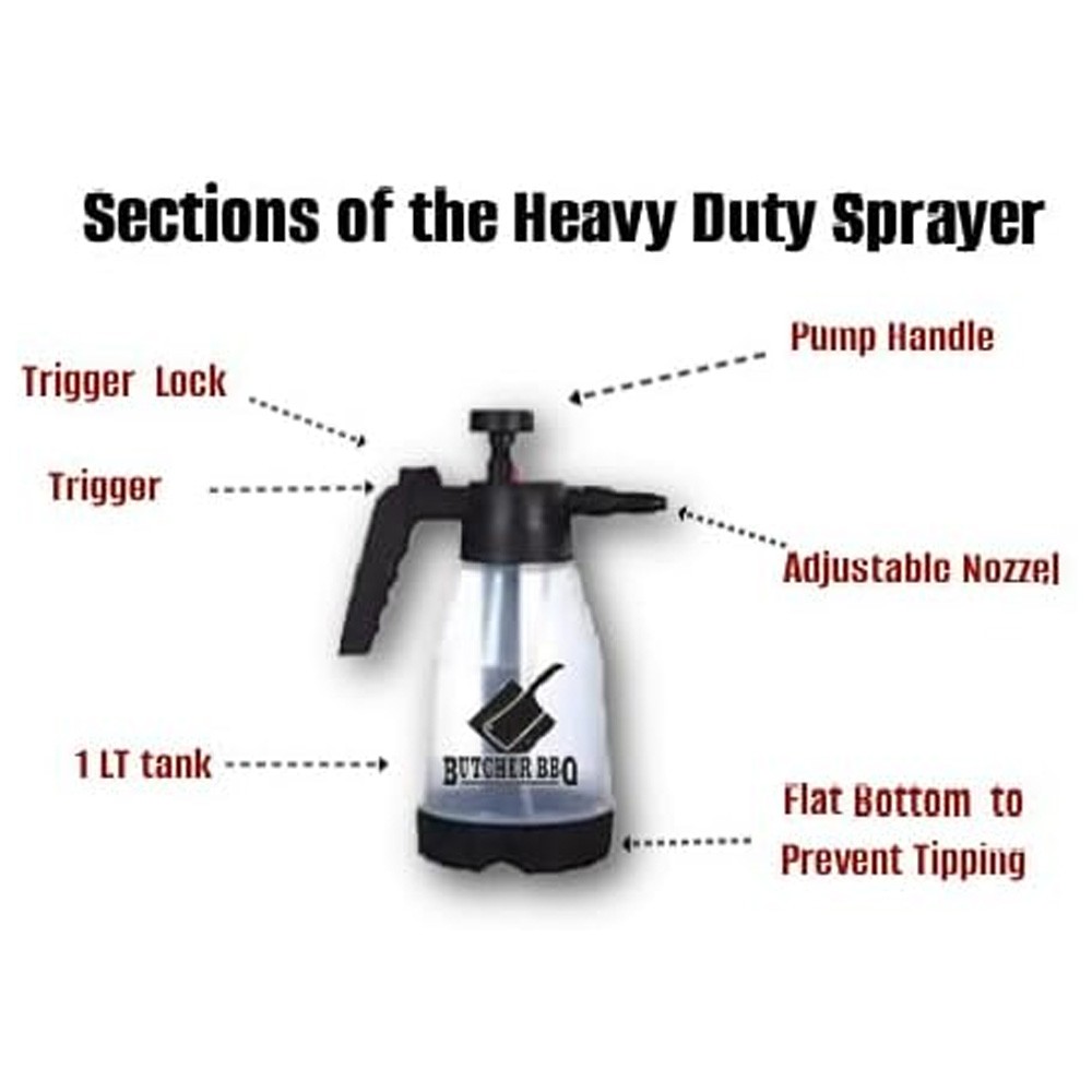 Butcher BBQ 1 Liter Pump Sprayer Jug Super Duty Continuous Spray BUTCHER454