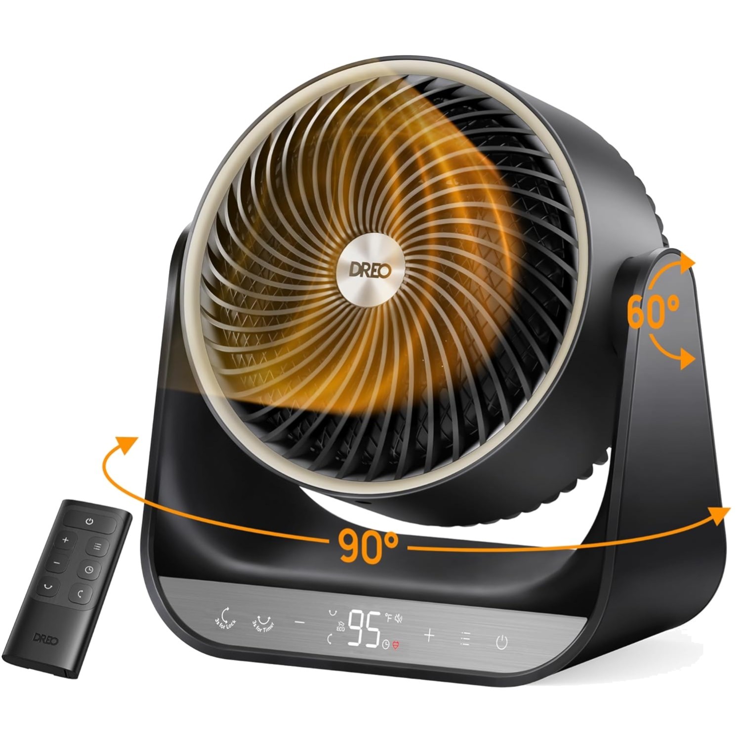 Whole Room Heater 714, 60° Vertical & 90° Horizontal 3D Oscillating Heating, …