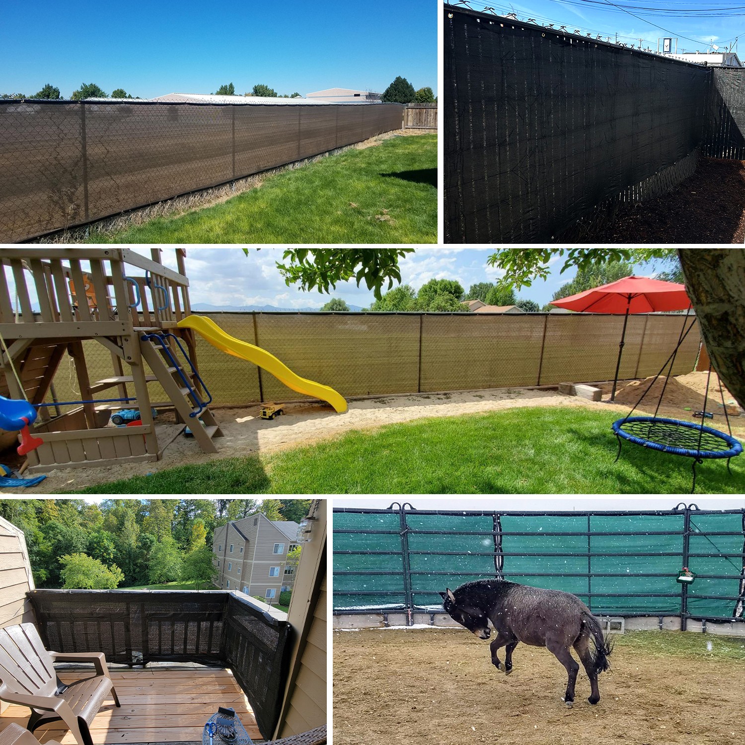 4ft 5ft 6ft 8ft Tall Outdoor Privacy Mesh Fence Screen Cover Zip-Ties Included
