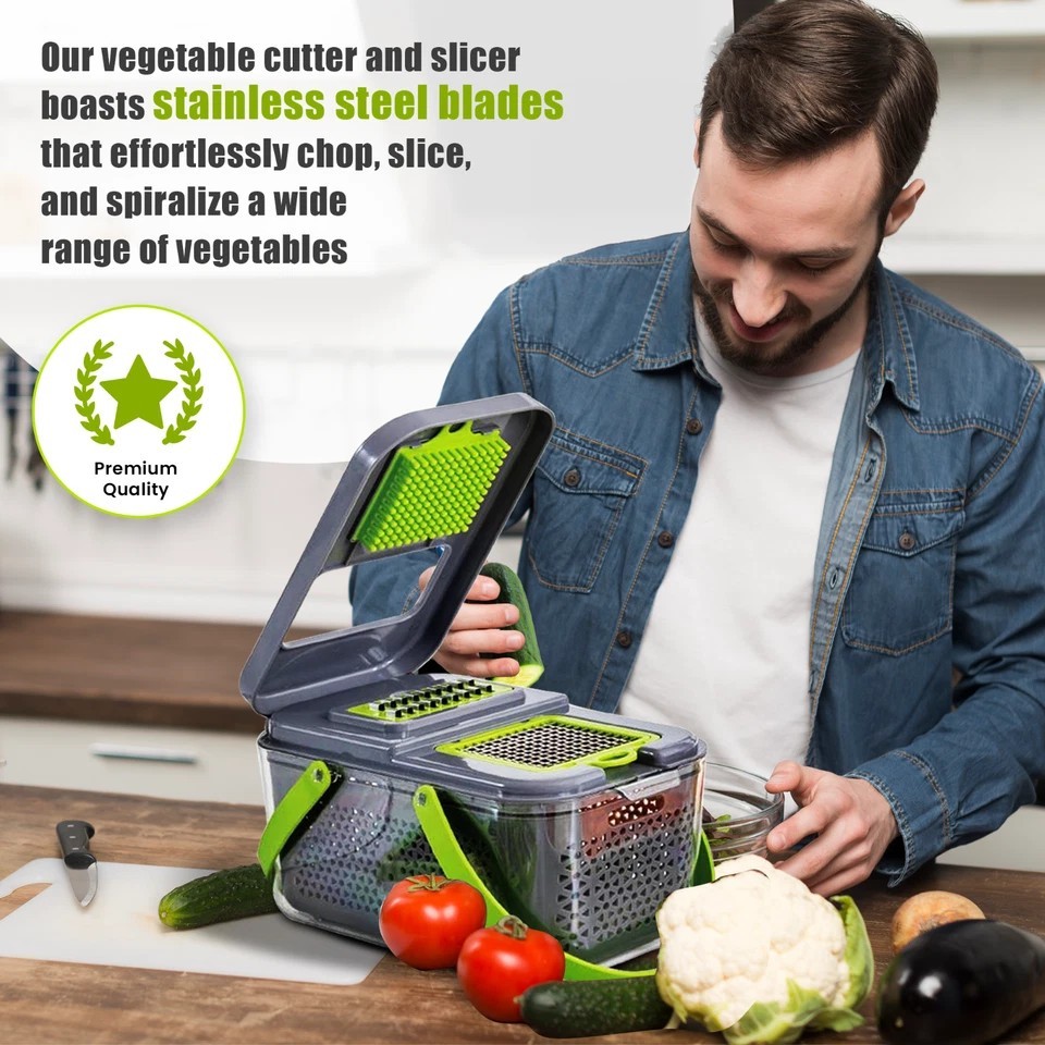22-in-1 Multifunctional Vegetable Chopper Slicer Fruit Cutter Durable Tool