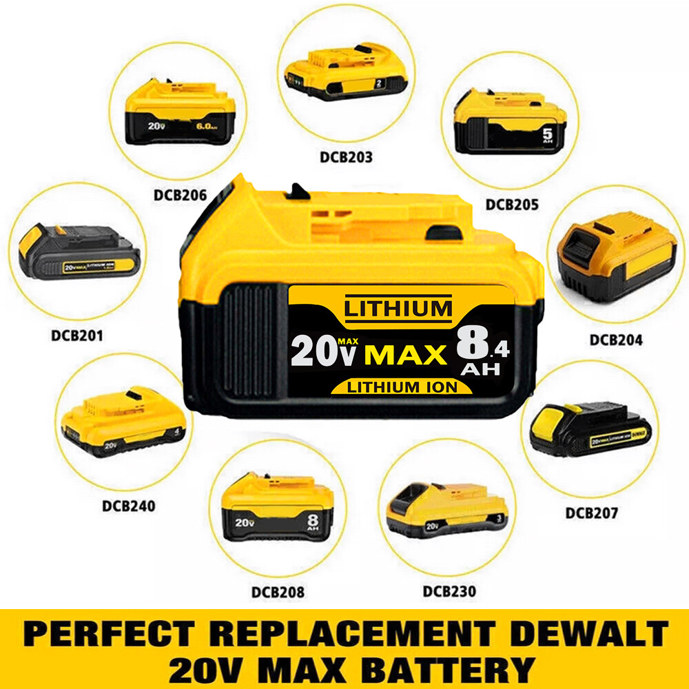 2Pack 8000mAh Lithium Battery For DeWalt 20 Volt Max 8.0AH DCB205 DCB206 DCB200