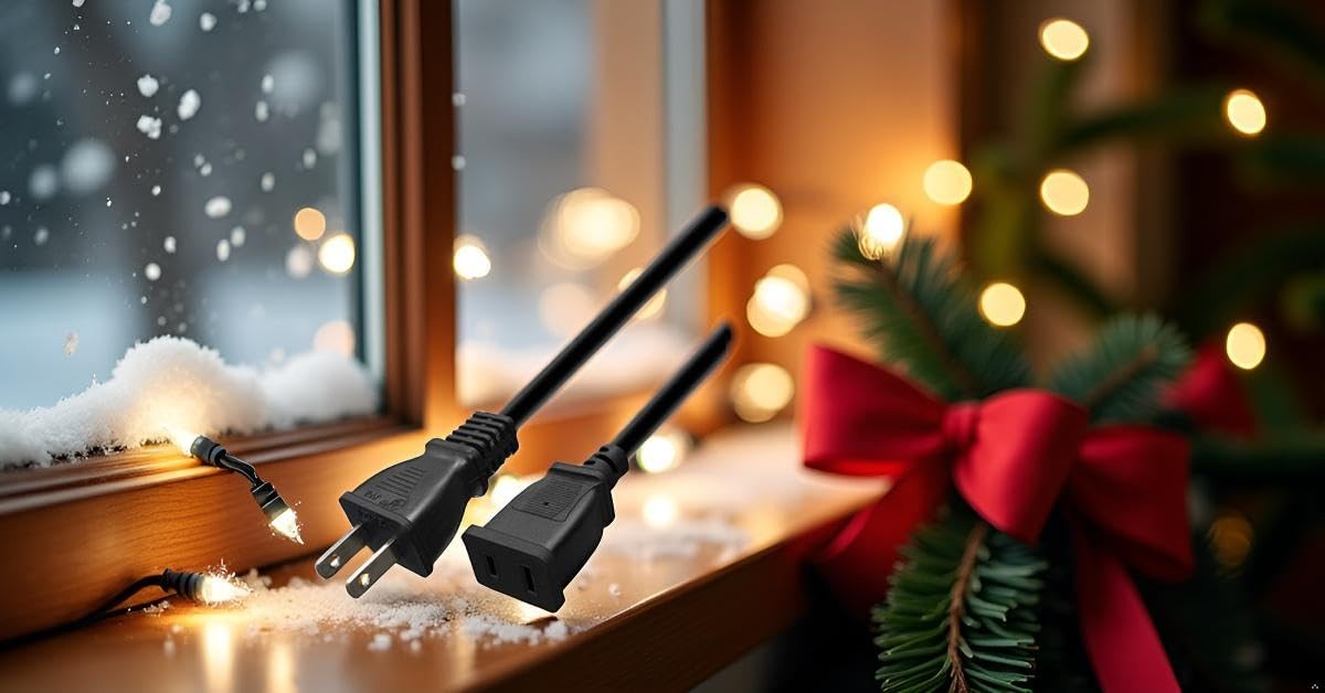Toptekits (5ft/1.5m) USA Outlet Saver Power Extension Cord Cable 125V 15A 2-P…