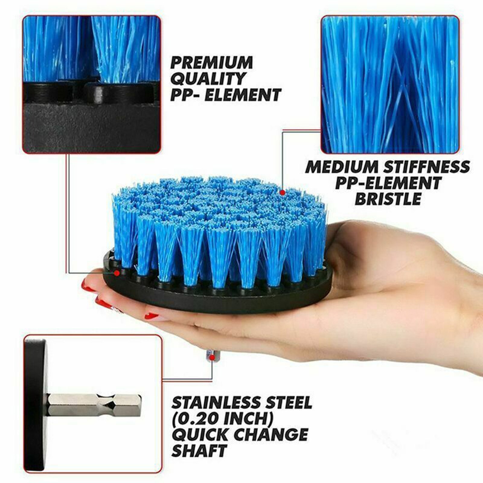 Drill Brushes Set 3Pcs Tile Grout Power Scrubber Cleaner Spin Tub Shower Wall