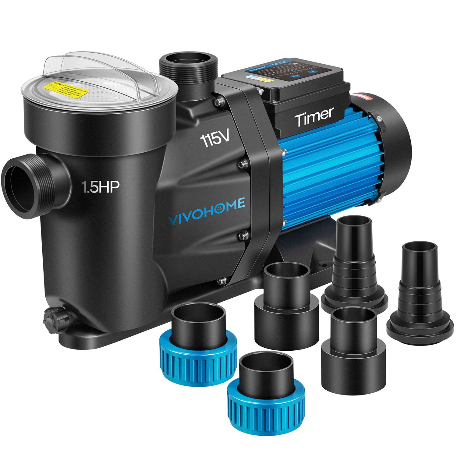 1.5/2.0/2.5HP Self Primming Swimming Pool Pump w/ Timer for in/Above Ground Pool