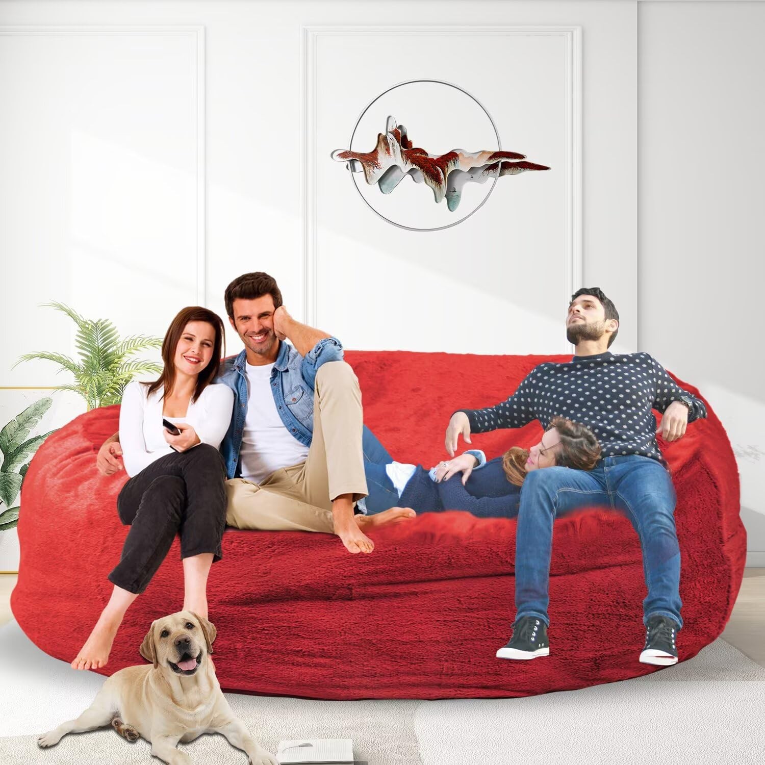 Bean Bag Chair 8FT Giant Soft Removable Cover Adults Teens