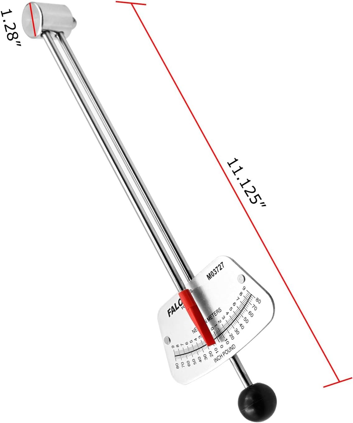 1/4-inch Drive Beam Torque Wrench – 0-80 Inch/Pounds and 0-9 Newton/Meter Torque