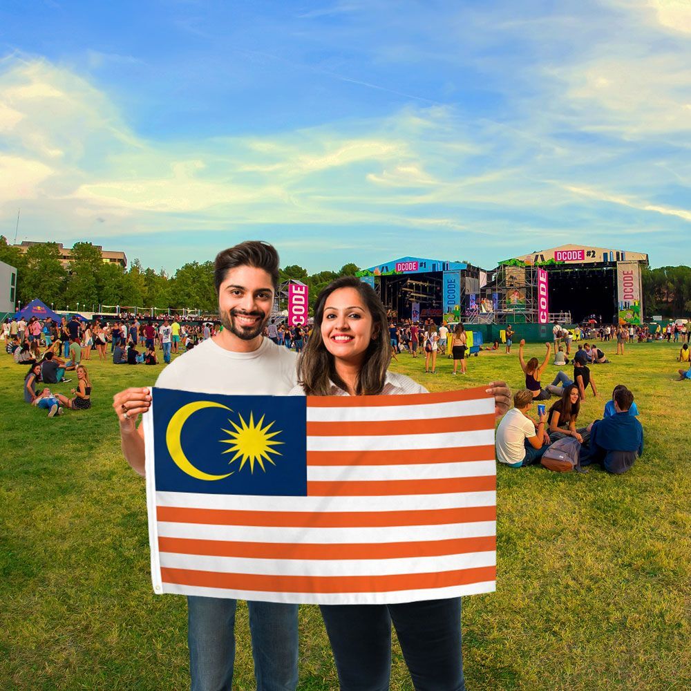 “MALAYSIA” flag 2×3 ft polyester banner sign Malaysian Asia UN United Nations