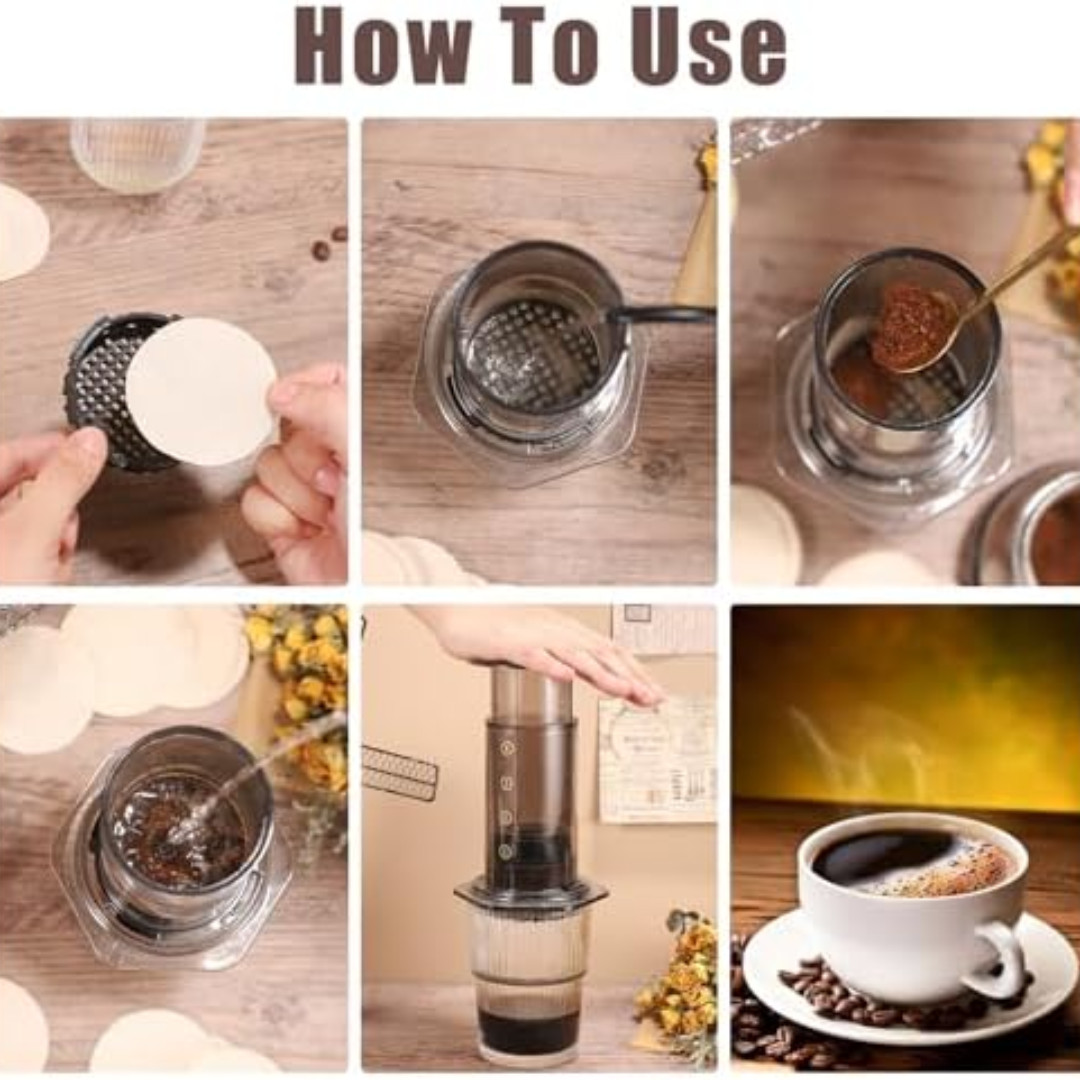 600 PCS Unbleached Coffee Filters Compatible with Aeropress Coffee Maker