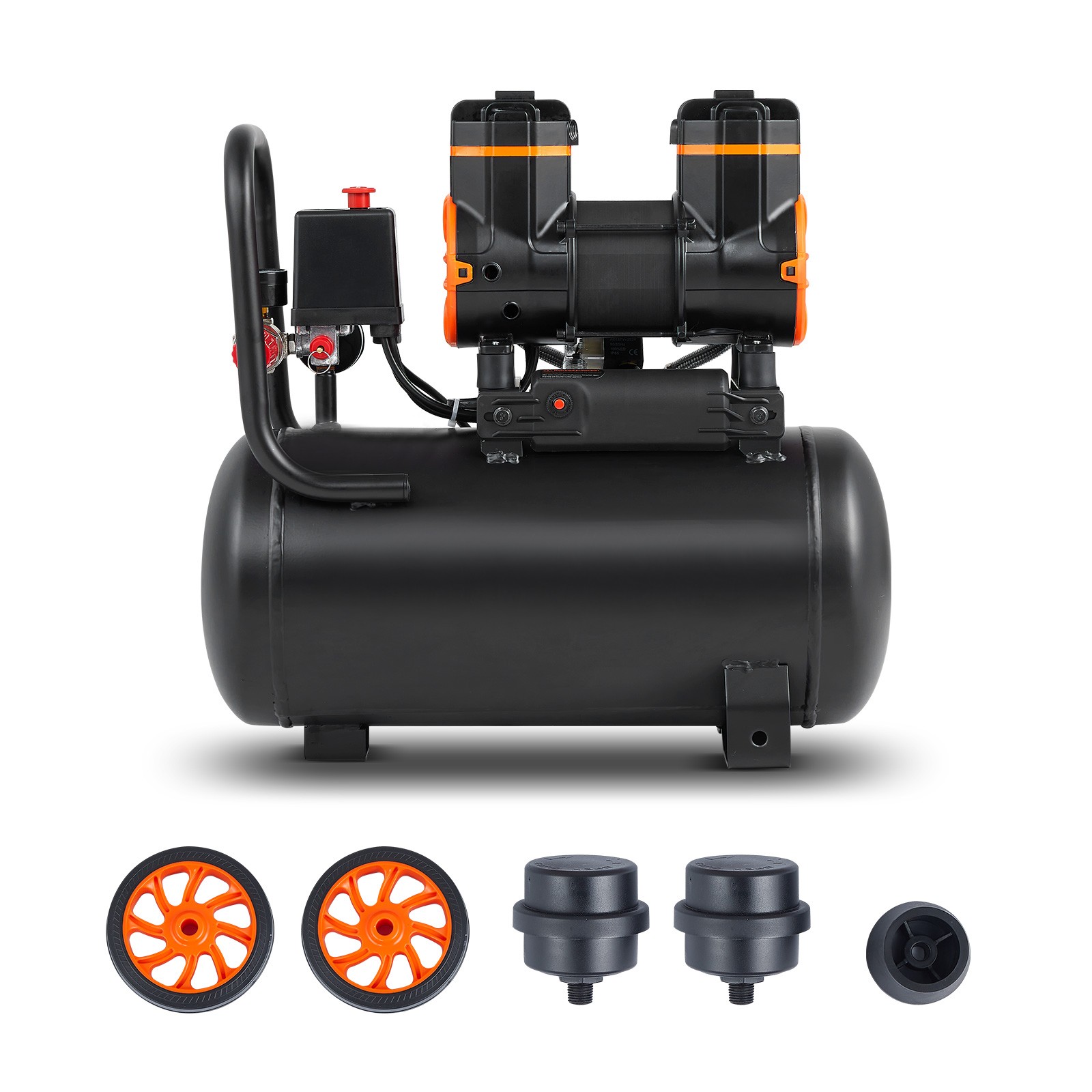 VEVOR Air Compressor 4.8 Gallon 900W 2.2 CFM@ 90PSI 70 dB Ultra Quiet Oil Free