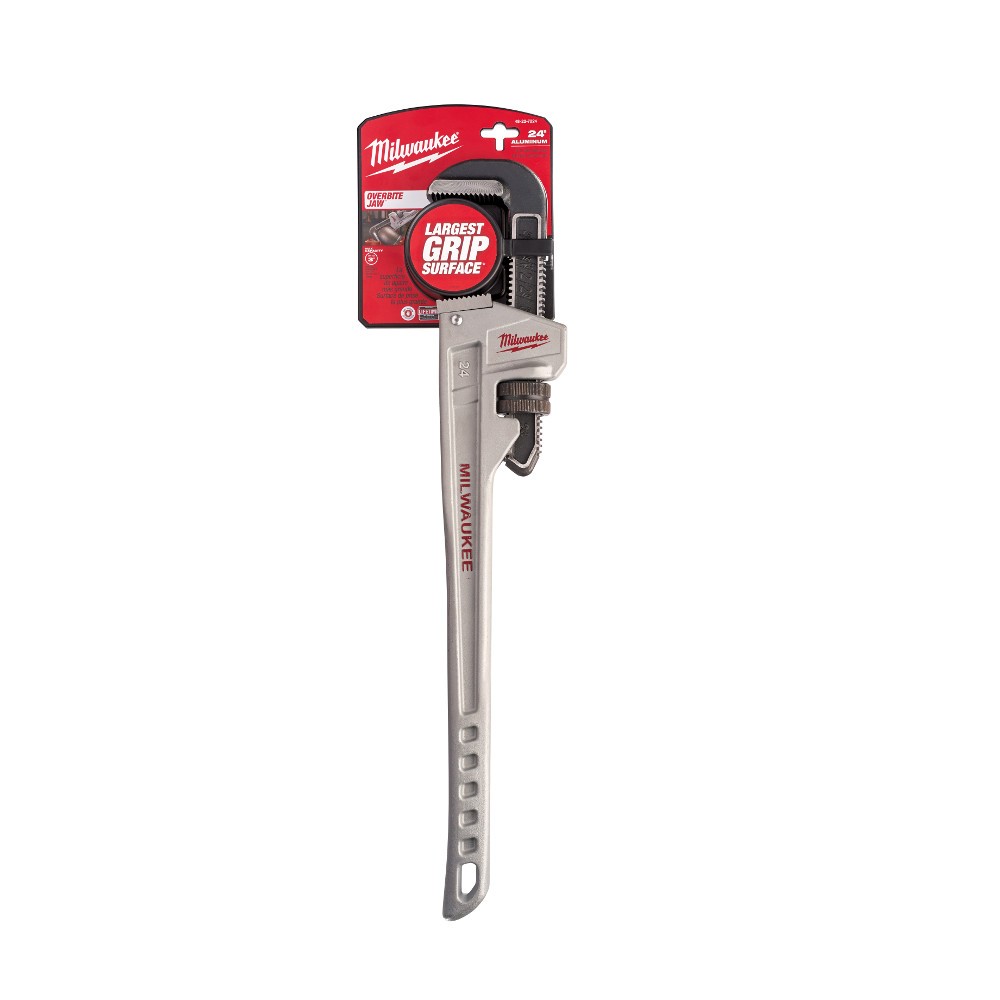 Milwaukee 48-22-7224 24-in. Overbite Jaw Aluminum Pipe Wrench, Dual Coil Springs