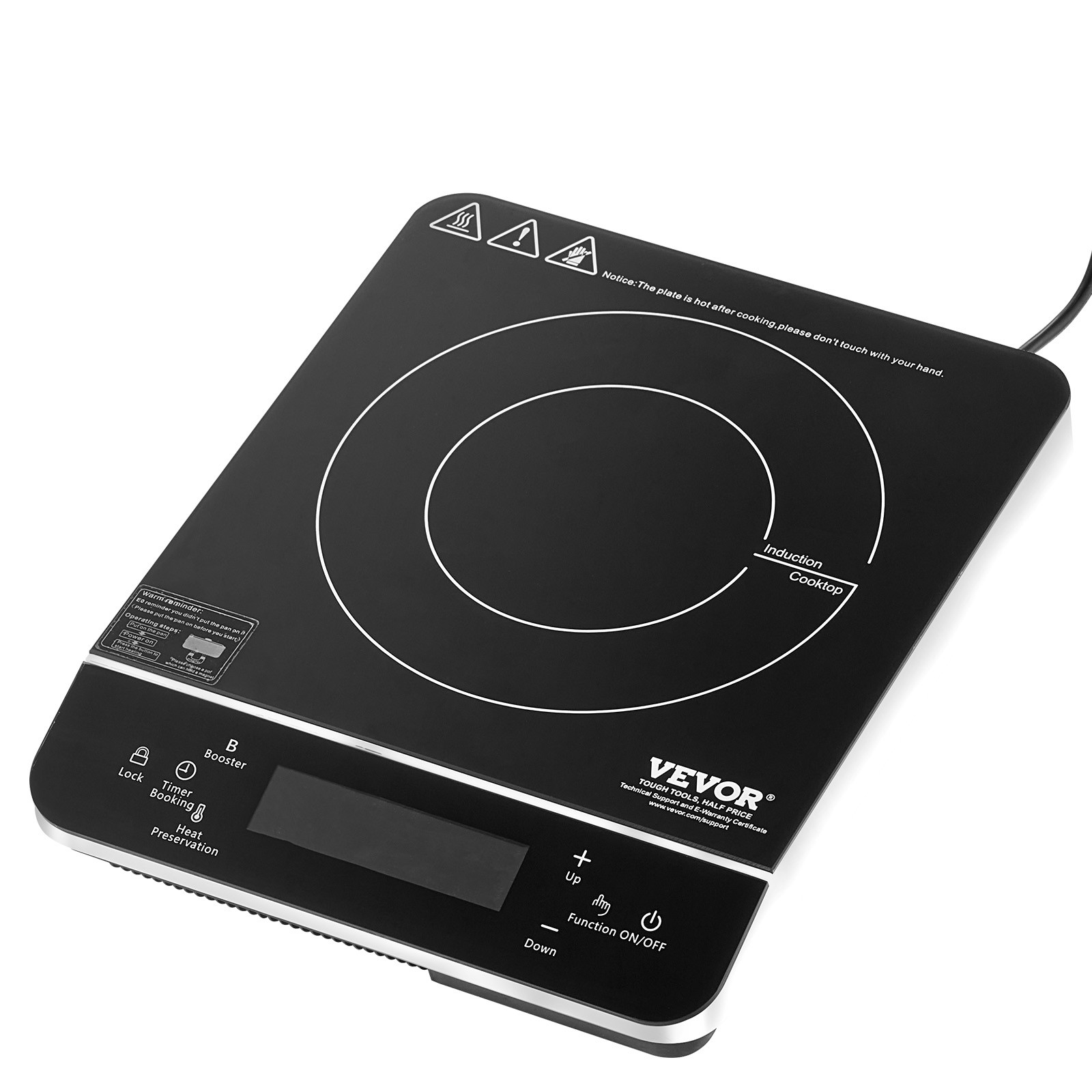 VEVOR Portable Induction Cooktop 1500W Countertop Burner 9 Temp Levels Hot Plate