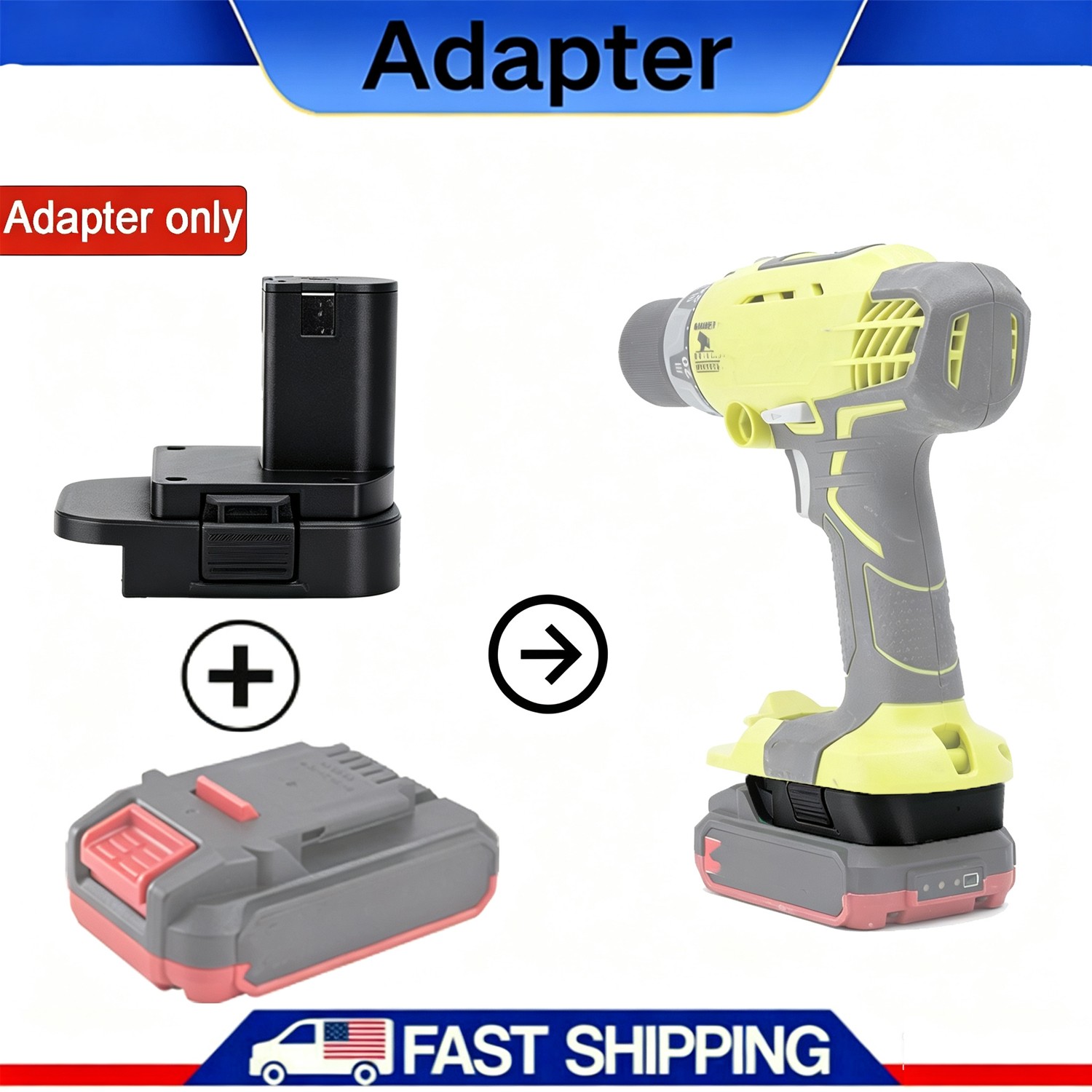 For Bauer 20V Lithium-Ion Battery Adapter To Fits For Ryobi 18V Power Tools