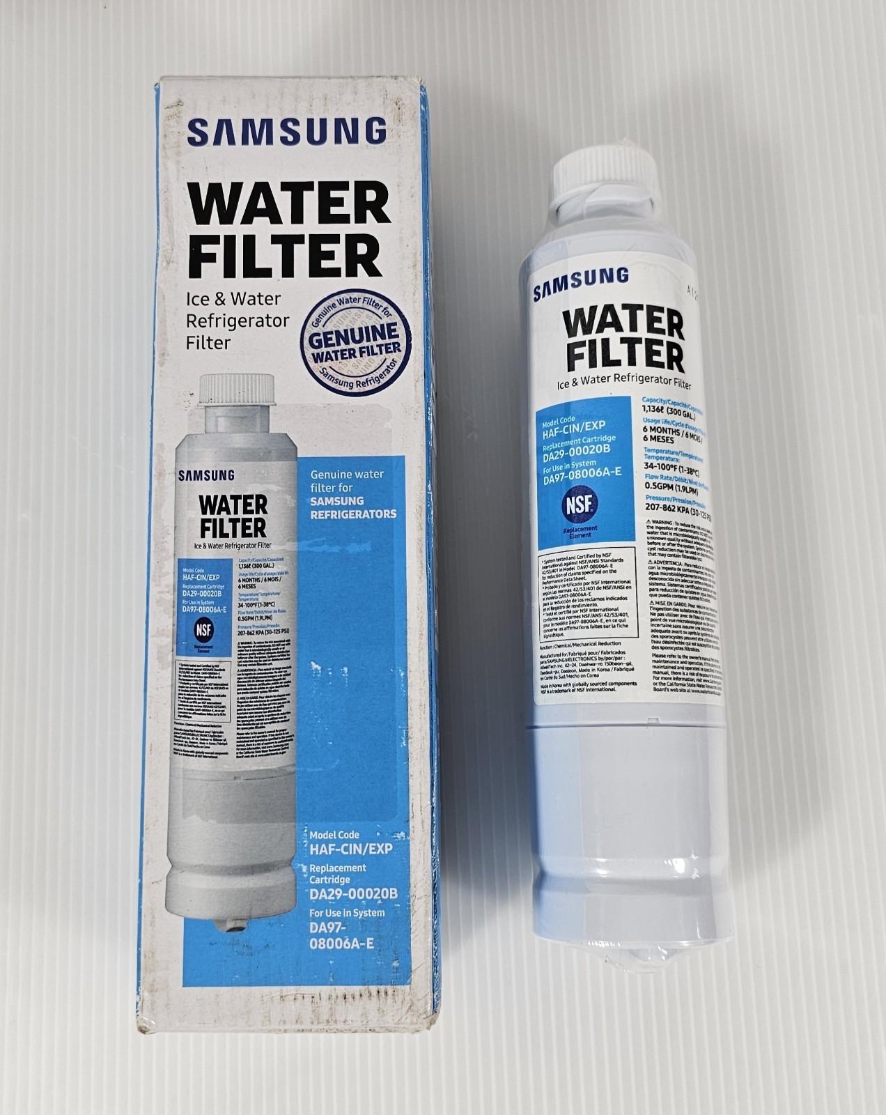NEW Samsung DA29-00020B, HAF-CIN/EXP Refrigerator Ice & Water Filter Genuine