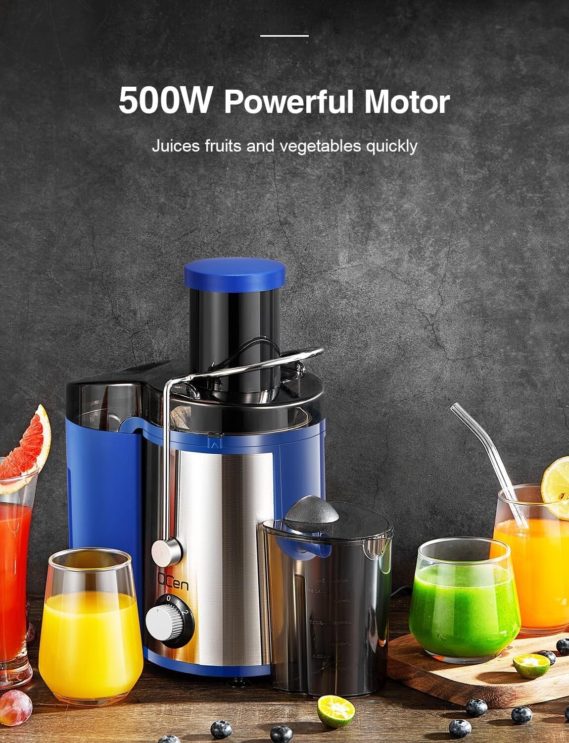 Efficient 800W Juicer with Dishwasher Safe Parts – Fast & Easy Juice Extraction
