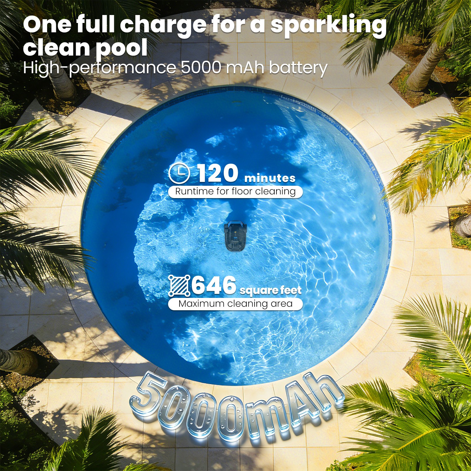 AIRROBO CP02 Automatic Robot Pool Vacuum Cleaner Swimming Pool Cleaners 120Min