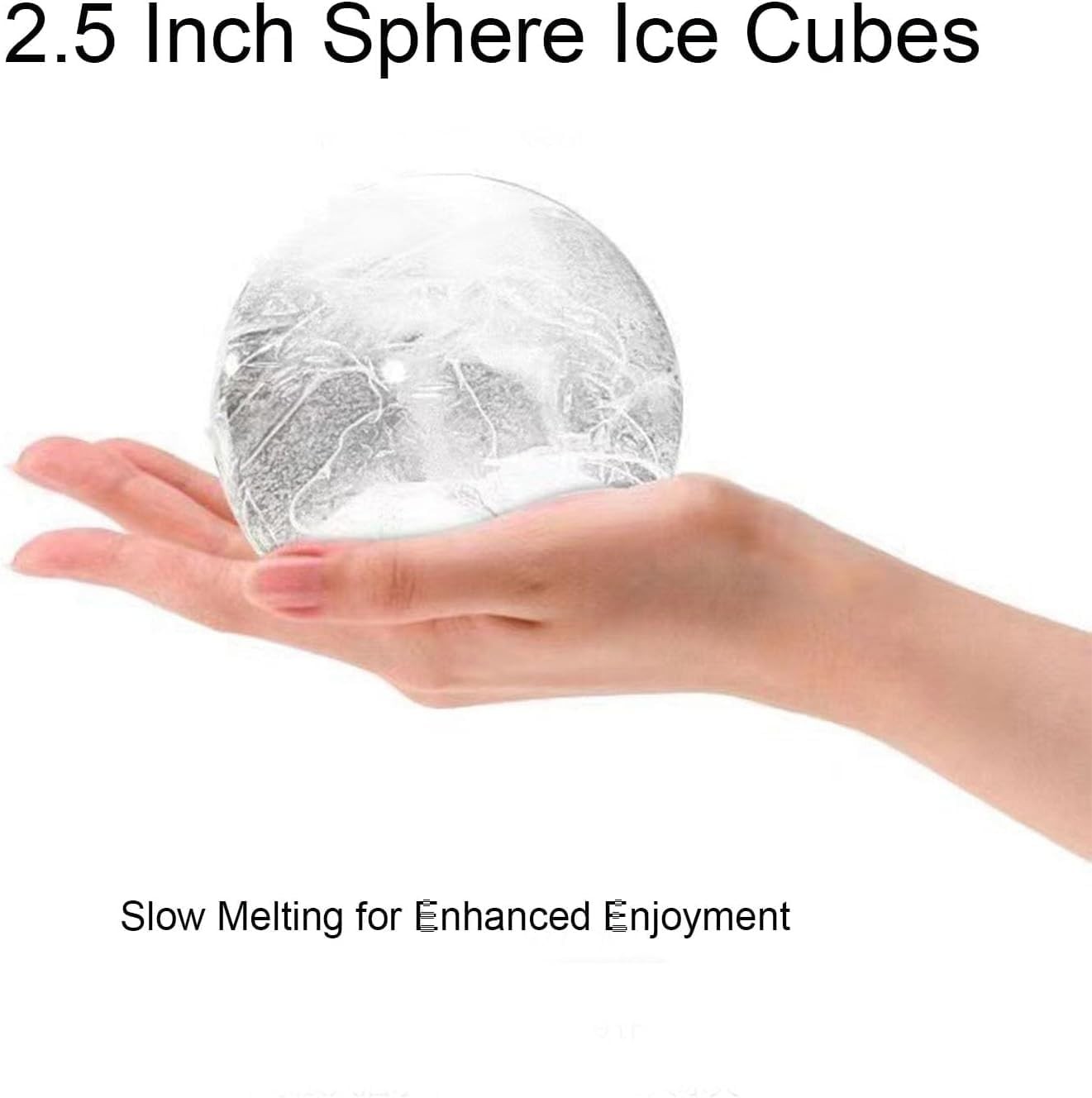 2.5in Slow Melting Round Ice Cube Mold with Lids,Large Spherical Ices Ball Molds