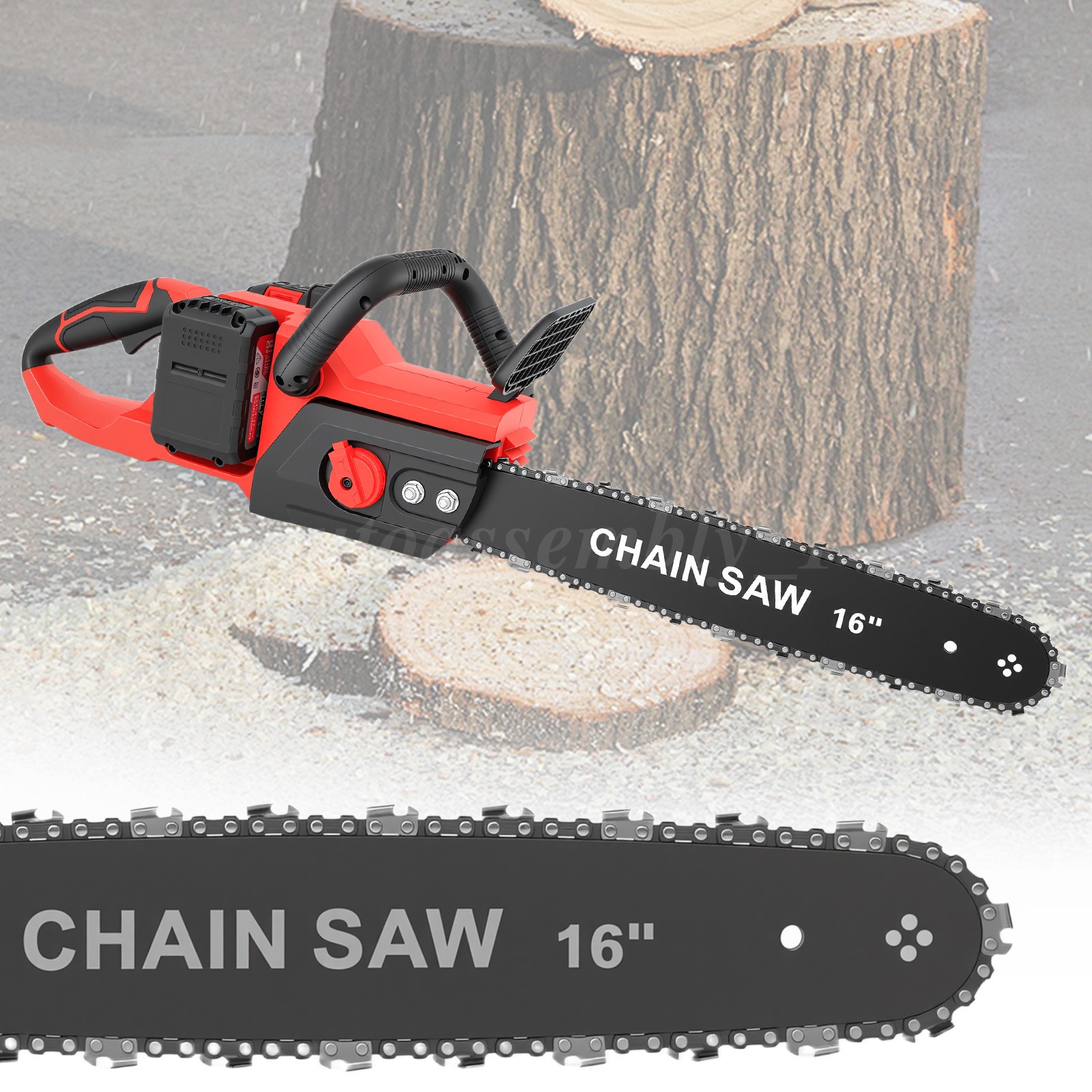 16″ Cordless Electric Chainsaw 42V Brushless Handheld Chain Saw 2Battery&Charger