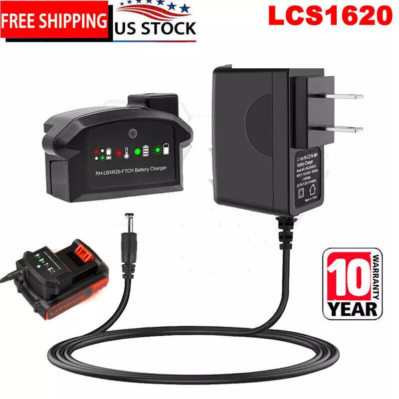 Charger For Black and Decker 18V-20V Li-ion Battery LCS1620 LBXR20 LB20 LBX4020