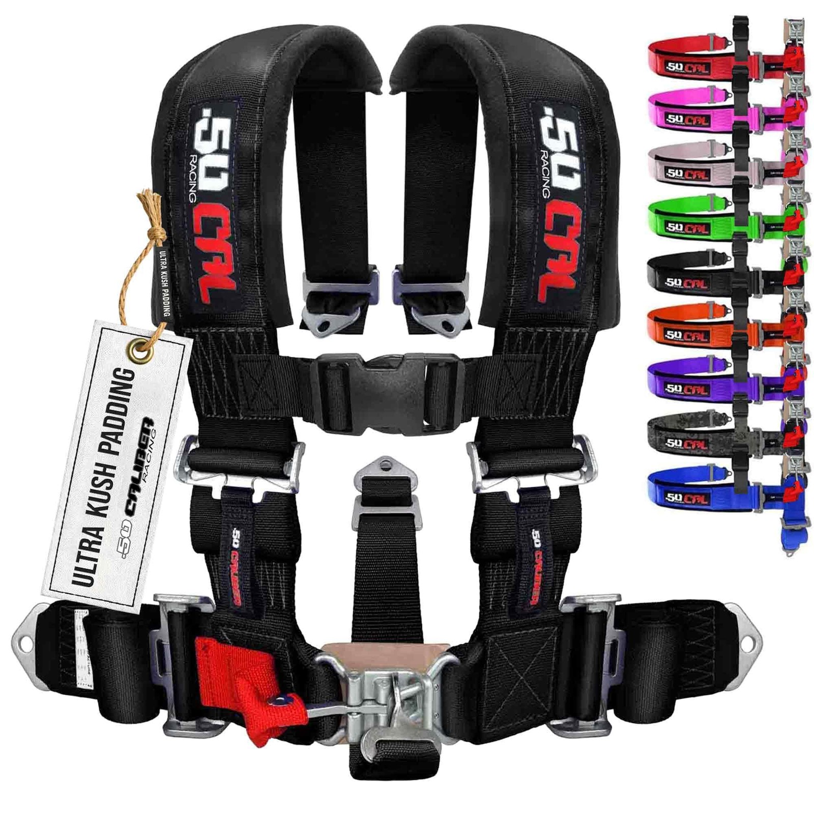 1pc Black 5 Point Harness for Bucket Seat, Latch Release, 9 Color Options, Ra…