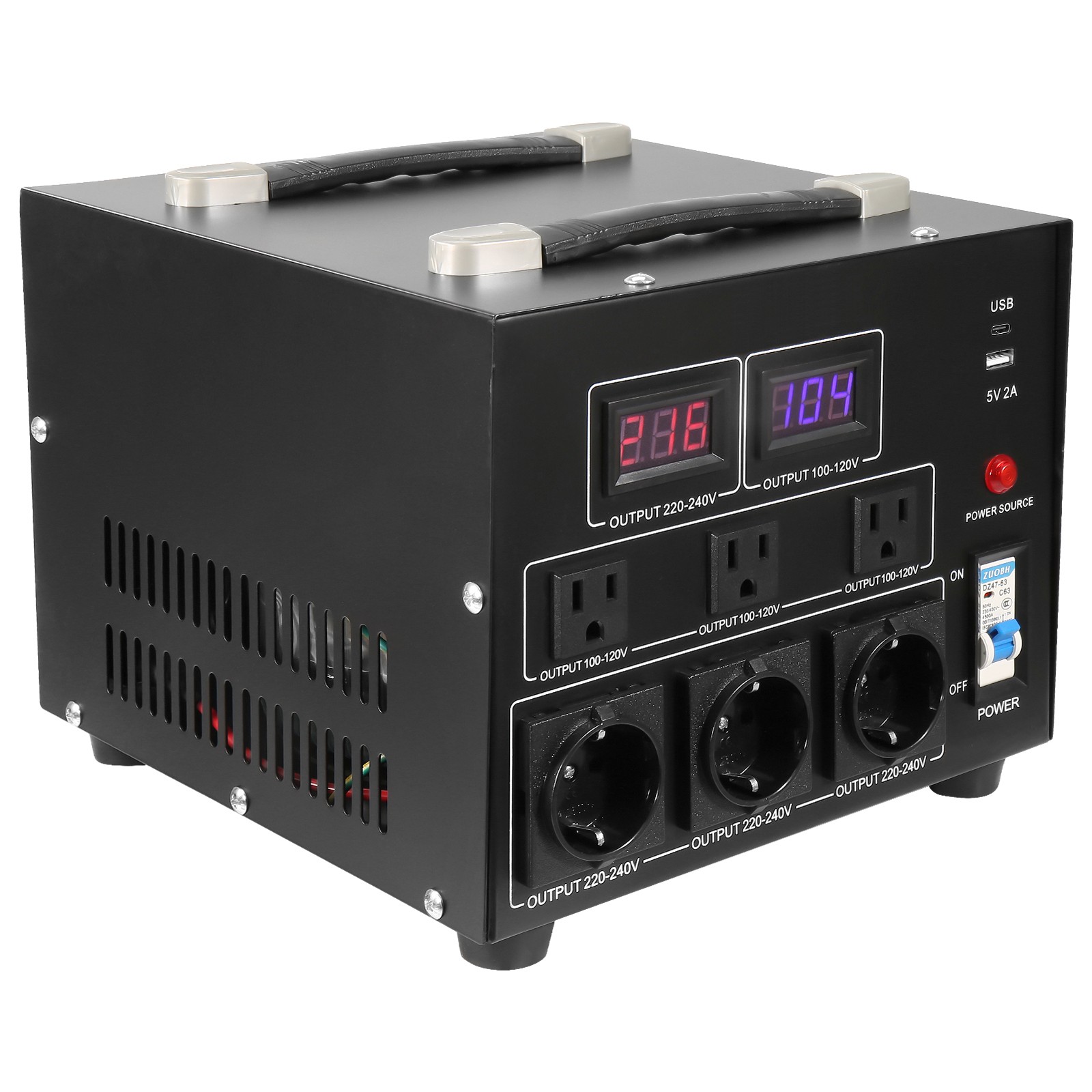 VEVOR 5000W Voltage Converter Transformer Step Up/Down 220V-110V /110V-220V CE