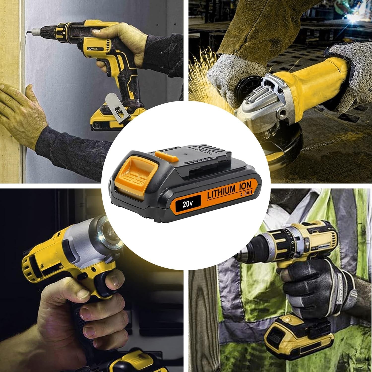 2 PACK FOR DEWALT 20V 20 VOLT MAX XR 4.0AH LITHIUM-ION BATTERY DCB203-2 DCB201-2