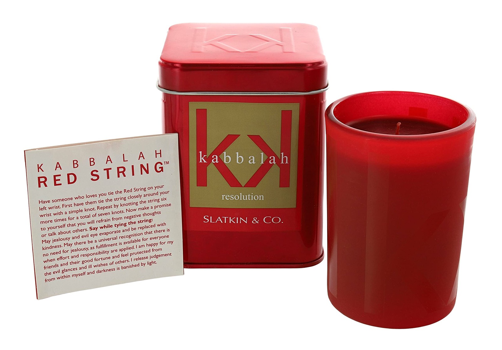 Slatkin & Co. Resolution Kabbalah Candle with Red String, 6.3 Ounces