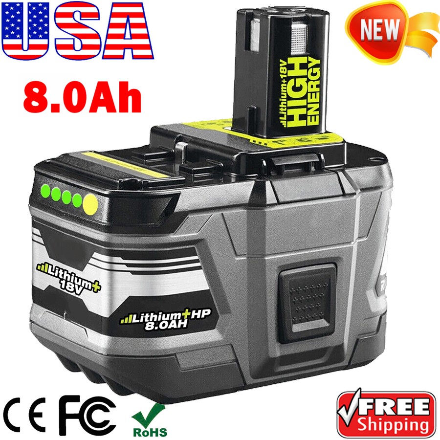 For RYOBI P108 18V One+ Plus High Capacity Battery 18 Volt Lithium-Ion New 8.0AH