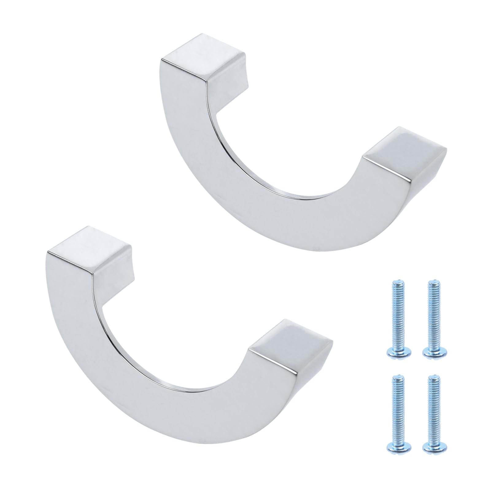 2 PCS 2.5in Semicircle Nickel Brushed Cabinet Handles Wardrobe Drawer Pulls