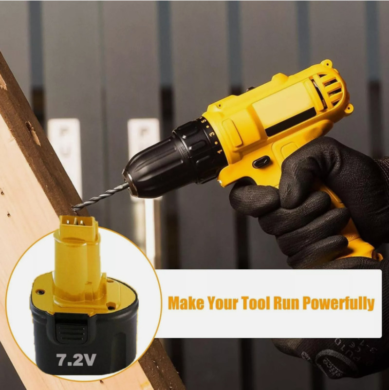 2Pack 7.2V NI-MH Battery replace for DEWALT DE9057 DW9057 7.2Volt Cordless Drill