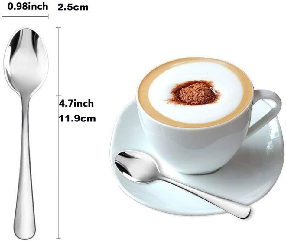 Demitasse Espresso Spoons, Mini Coffee Spoon, 4.7 Inches Stainless Steel Small S