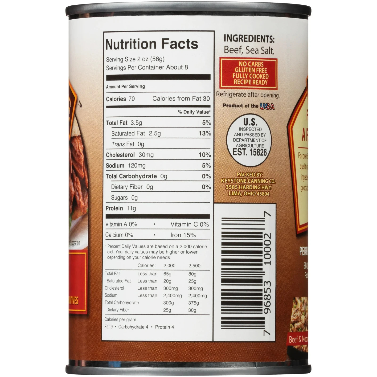 Keystone All Natural Beef, 14.5 oz Can…