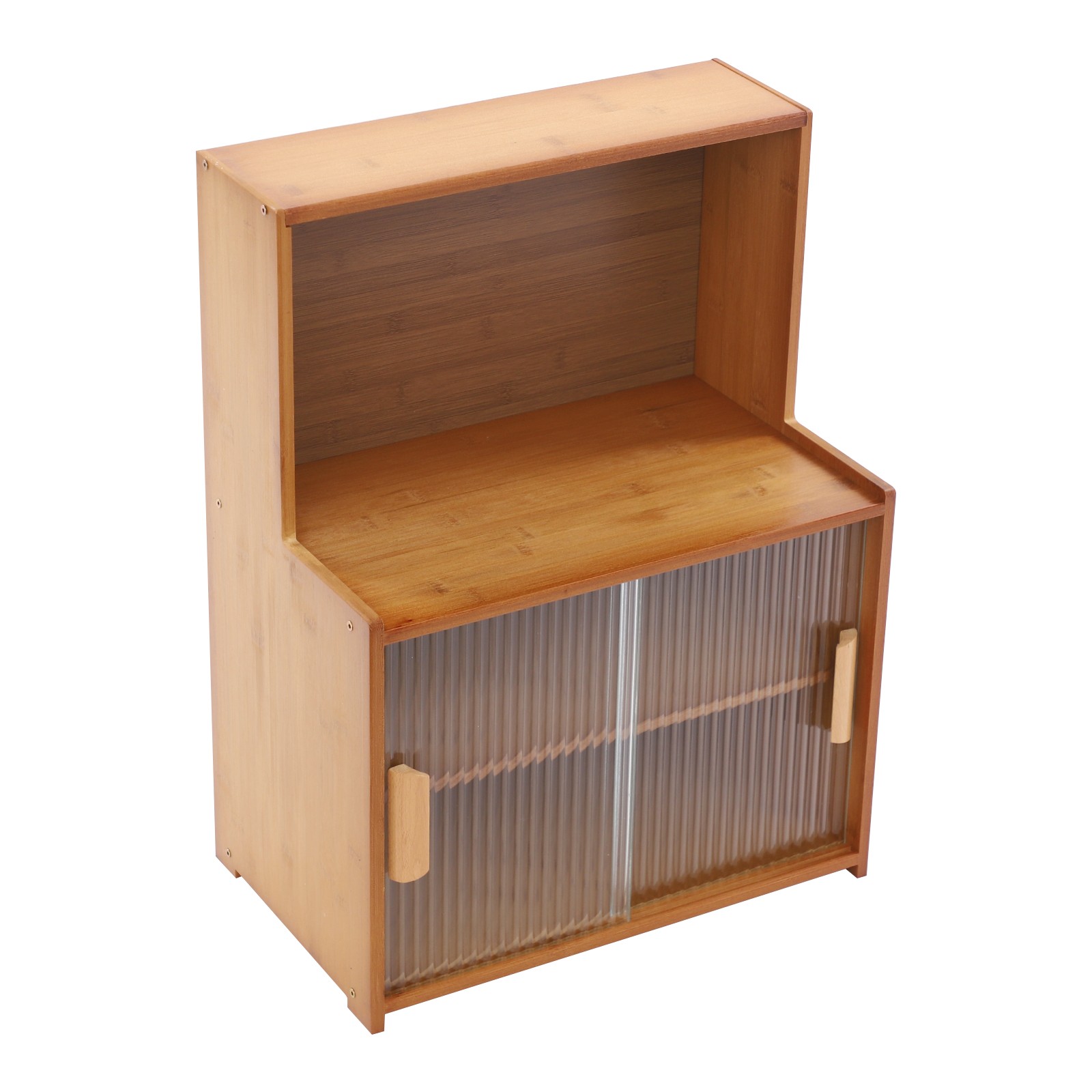 Kitchen Pantry Cabinet Small Storage Cabinet Cupboard with Sliding Glass Doors