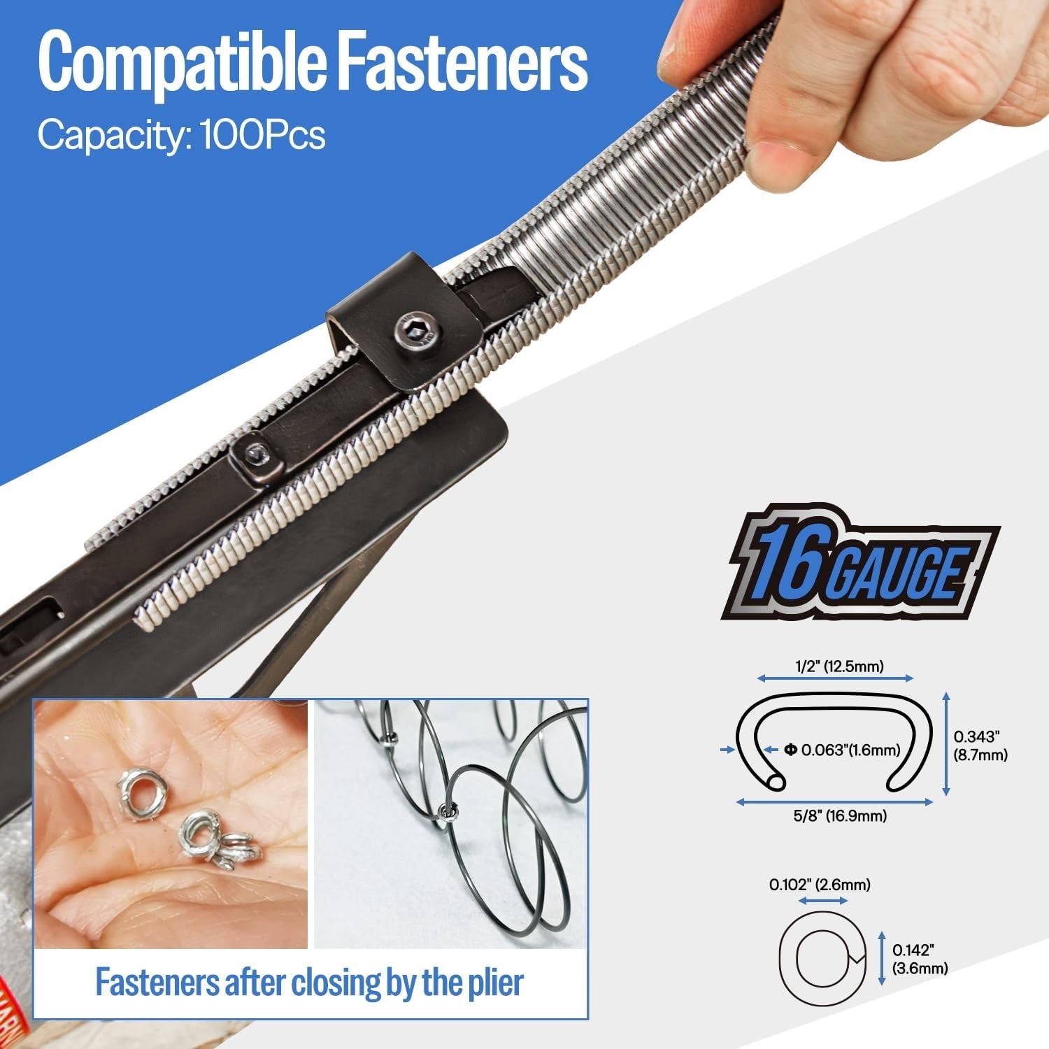 meite SC760C 16 GA 1/2” Hog Ring Plier Pneumatic C Ring Tool For Cage/Car Seat