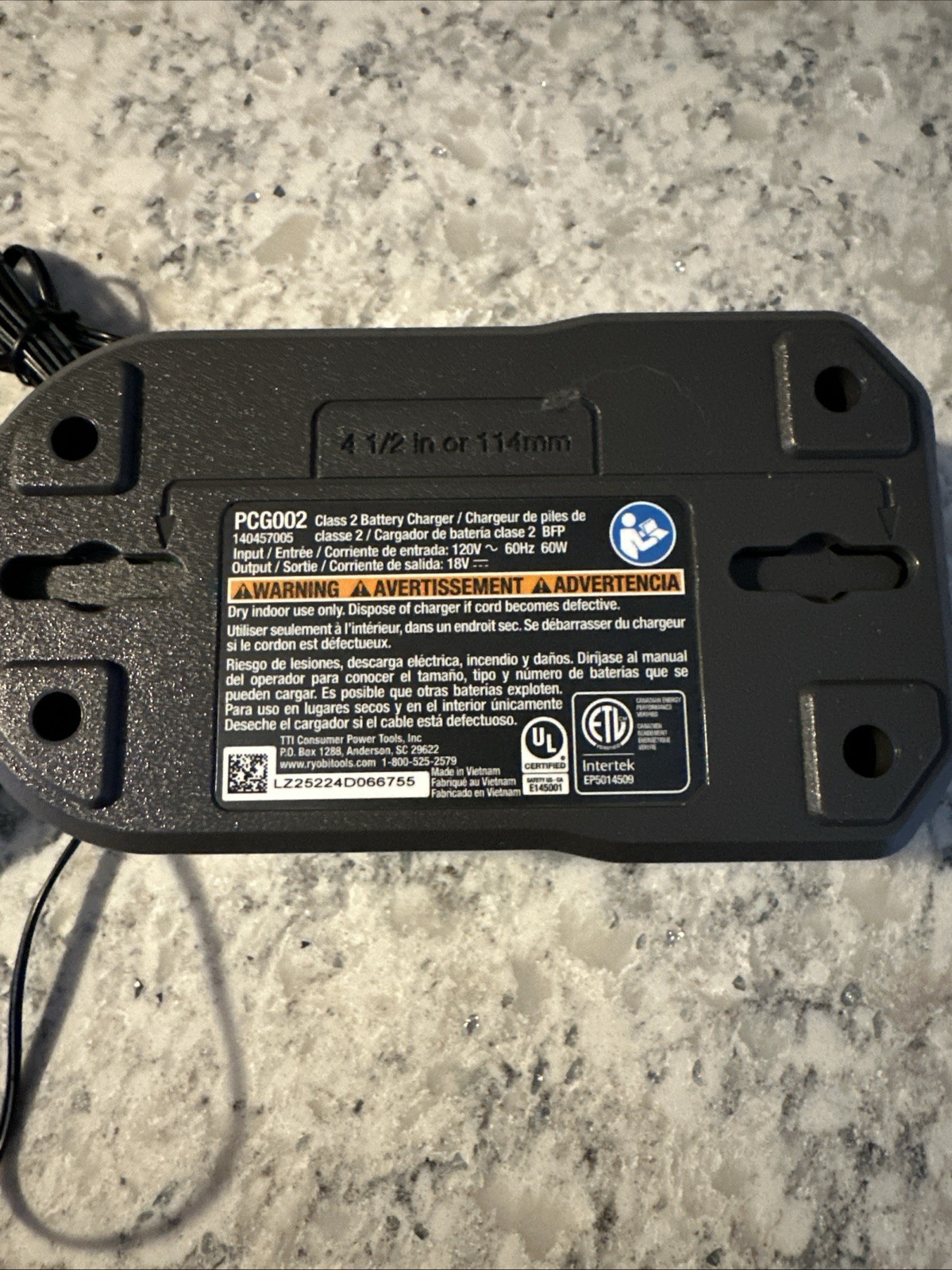 Ryobi PCG002 18V ONE+ Lithium-Ion FAST Battery Charger OEM