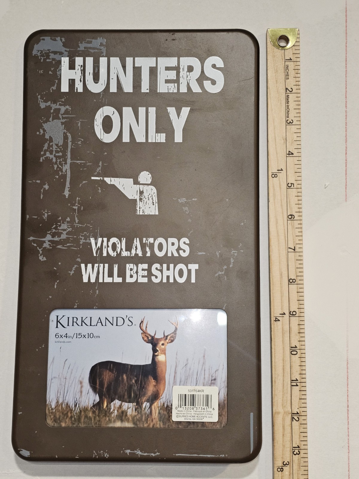 Hunters Only” Metal Sign Picture Frame – “Violators Will Be Shot” -…