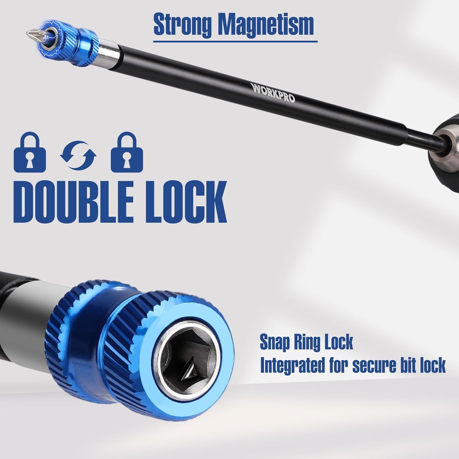 WORKPRO 12″ Magnetic Drill Bit Extension 1/4″ Quick Release Bit Holder for Drill