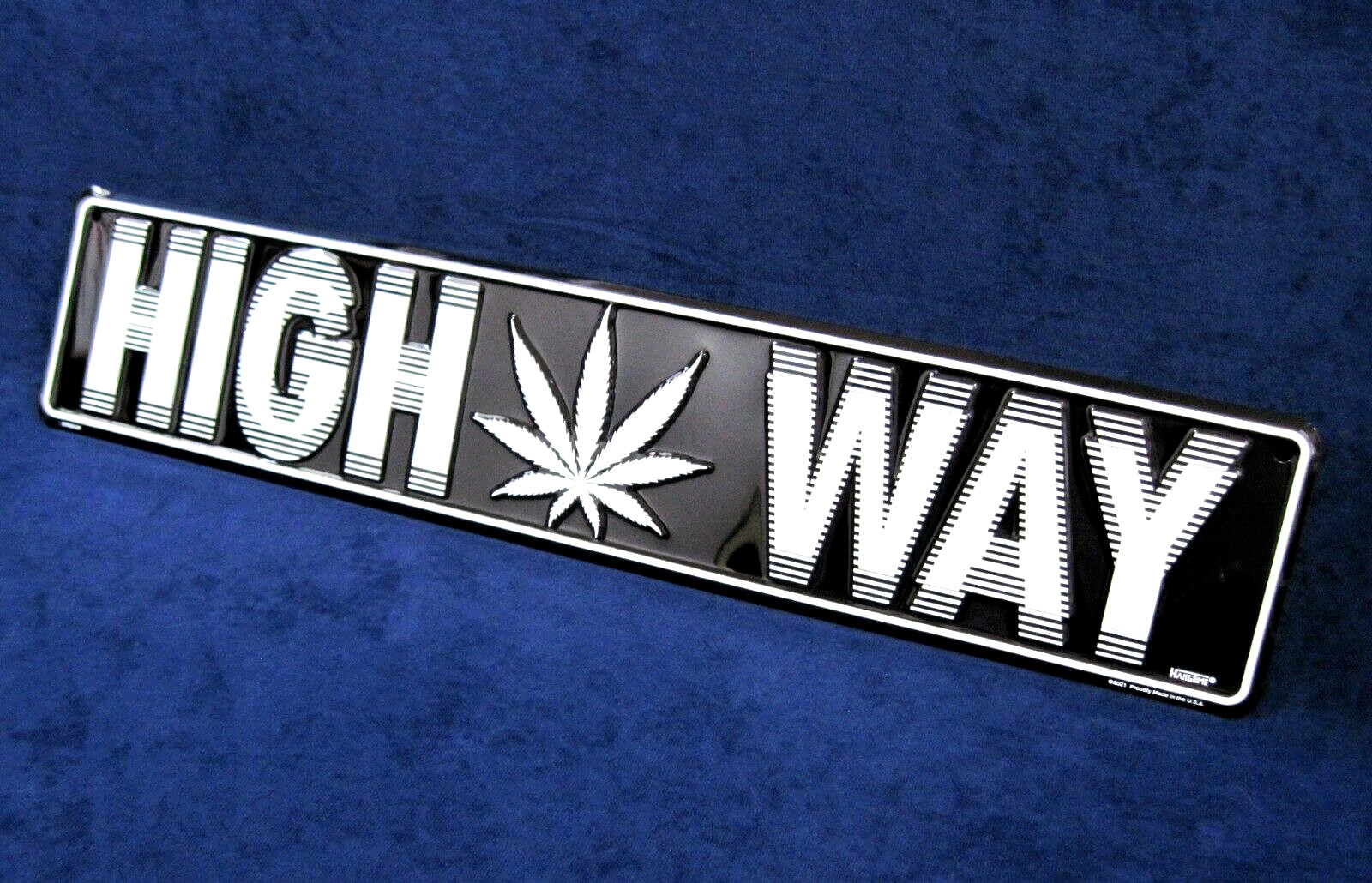 HIGH WAY -*US MADE*- 24″ Embossed Metal Street Sign – Man Cave Garage Bar Décor