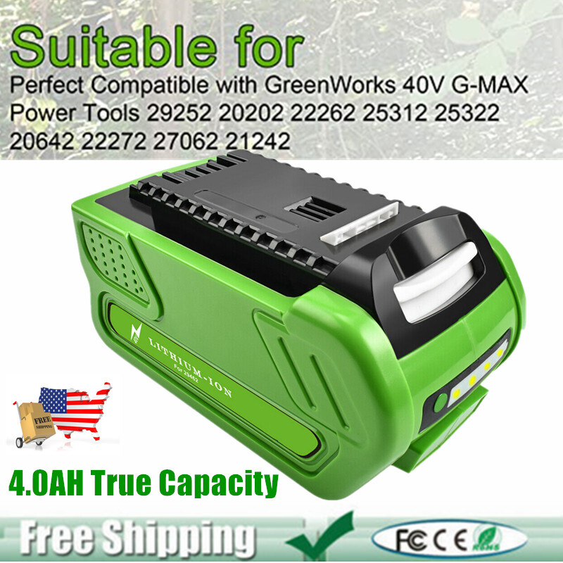 40V 6Ah For Greenworks G-MAX Lithium Battery 29472 29462 29252 20202 or Charger