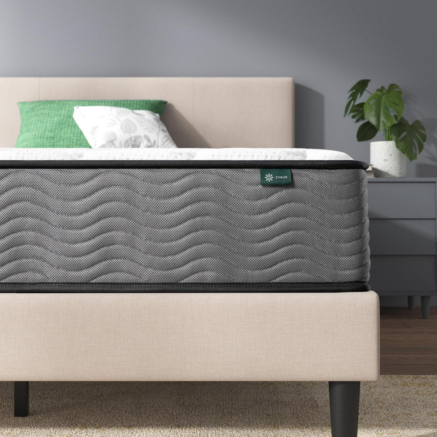 Zinus Pressure Relief Extra Firm Hybrid Mattress Comfort Foam and Pocket Spring