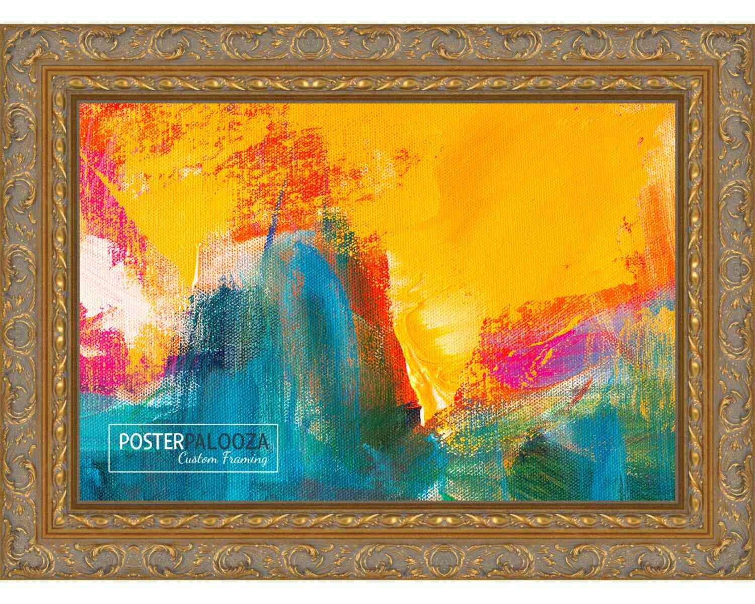 Photo Size Contemporary Gold Picture Frame – UV Acrylic, Backing, Hardware
