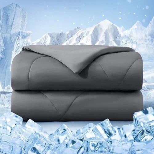 Cooling Comforter Queen Size Double Sided Ice Blanket for Hot Sleepers