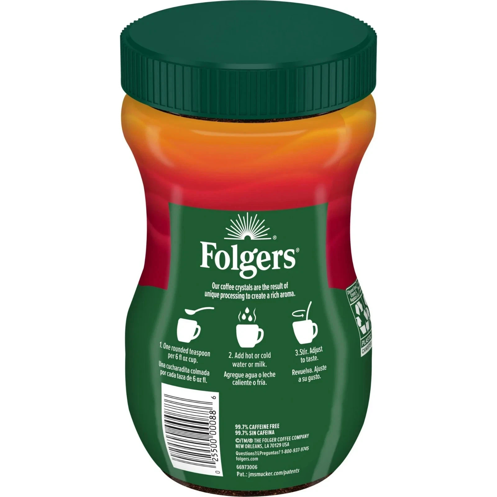 (2 Pack) Folgers Classic Decaf Instant Coffee, 8 oz Jar (FRESH) Free Shipping