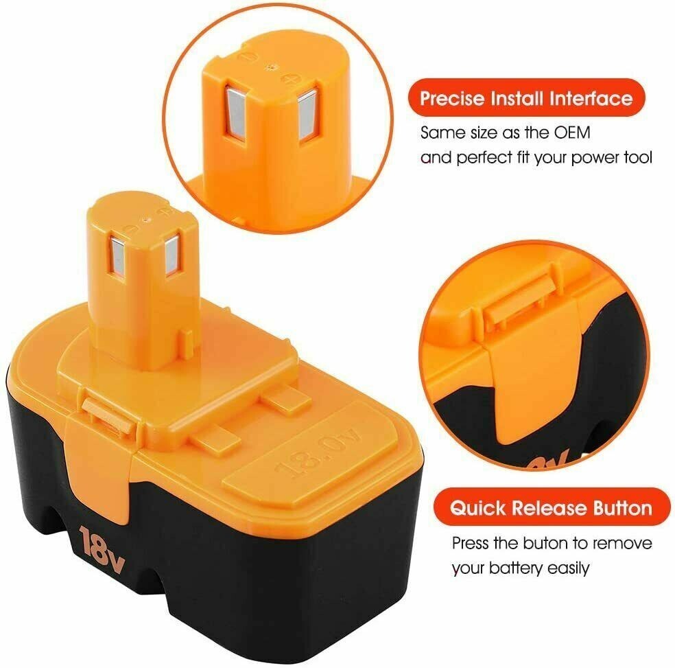 2Pack For Ryobi 18V PLUS 18 Volt Ni-Mh Battery P100 13022 ABP1801 P101 ABP1803