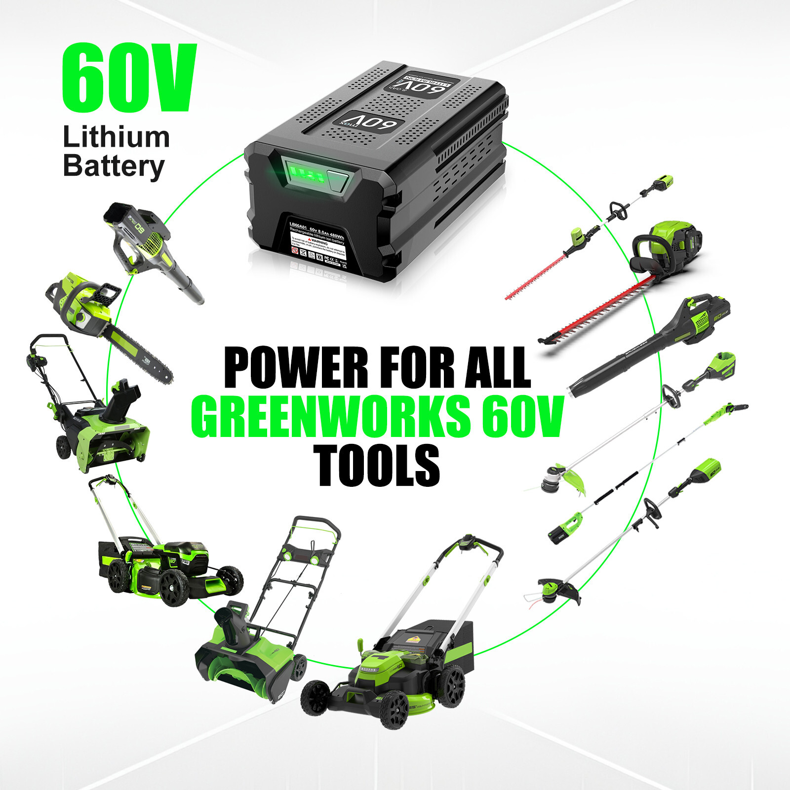 9 Ah / 5 Ah Lithium-ion Battery For Greenworks 60V PRO Max LB605 LB60A02 LB60A00
