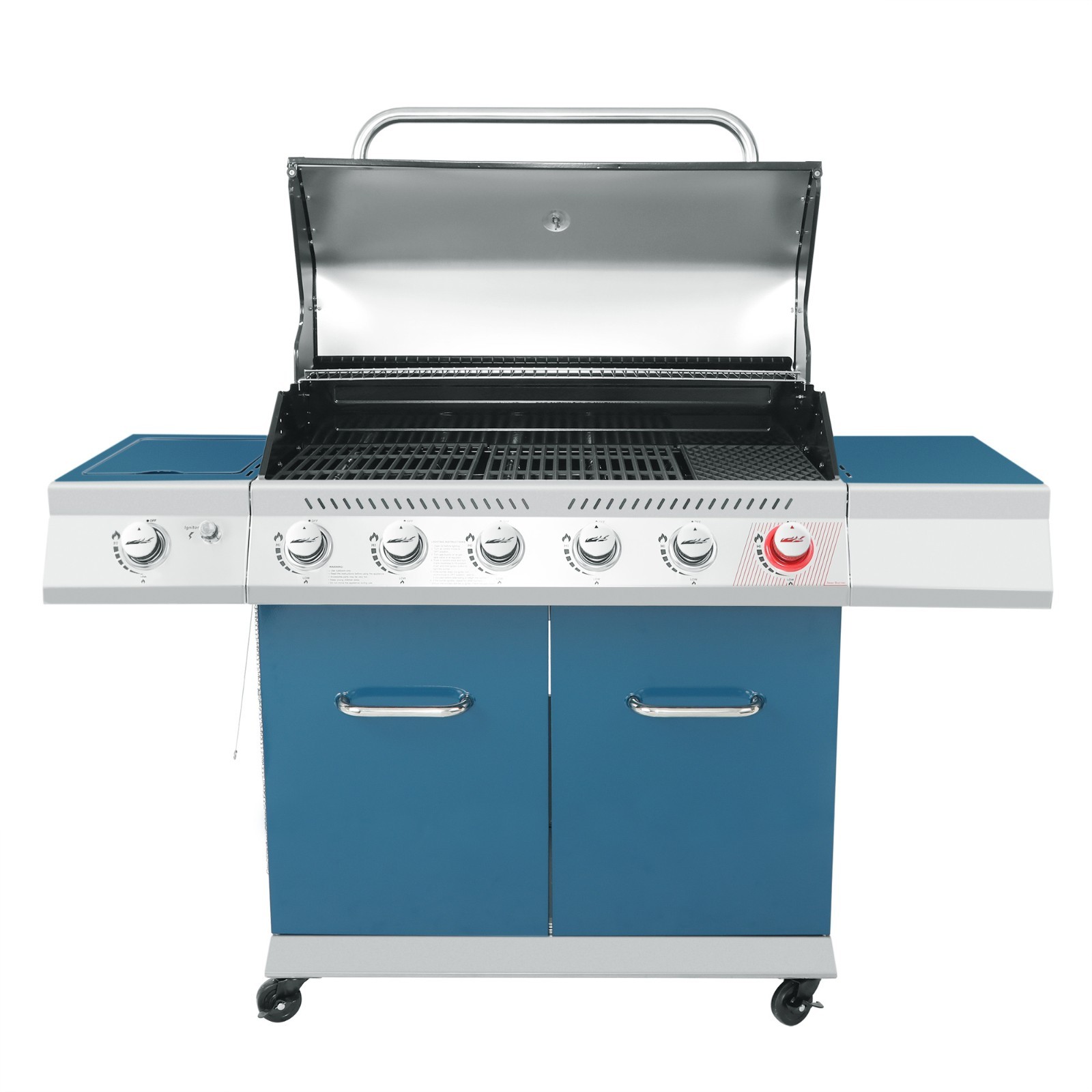 Royal Gourmet GA6402B 6-Burner BBQ Liquid Propane Gas Grill, 74,000 BTU, Blue