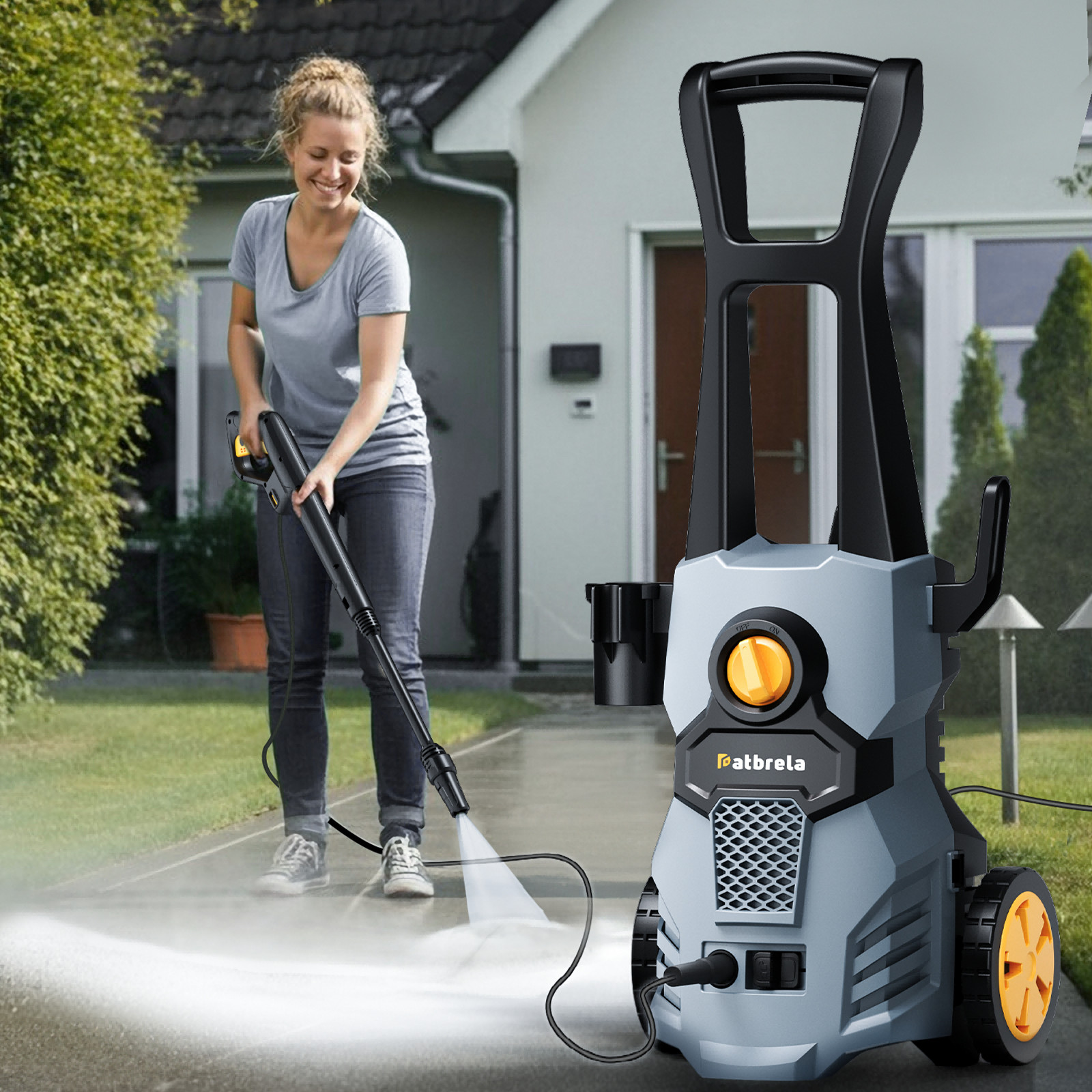 Electric Pressure Washer 4200PSI High Pressure Washer for Cars Fences Home Clean
